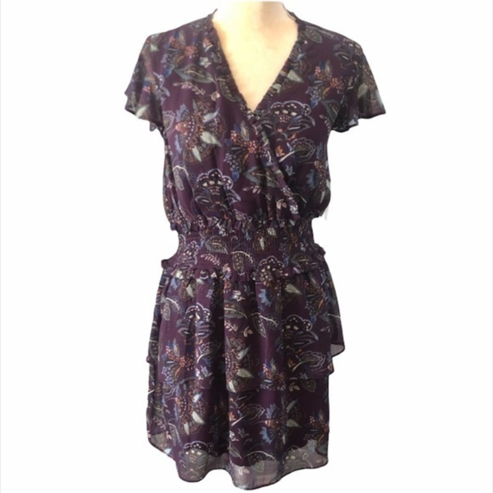 Q+A Los Angeles Boho Luxe Dress Paisley Print Medium NWT